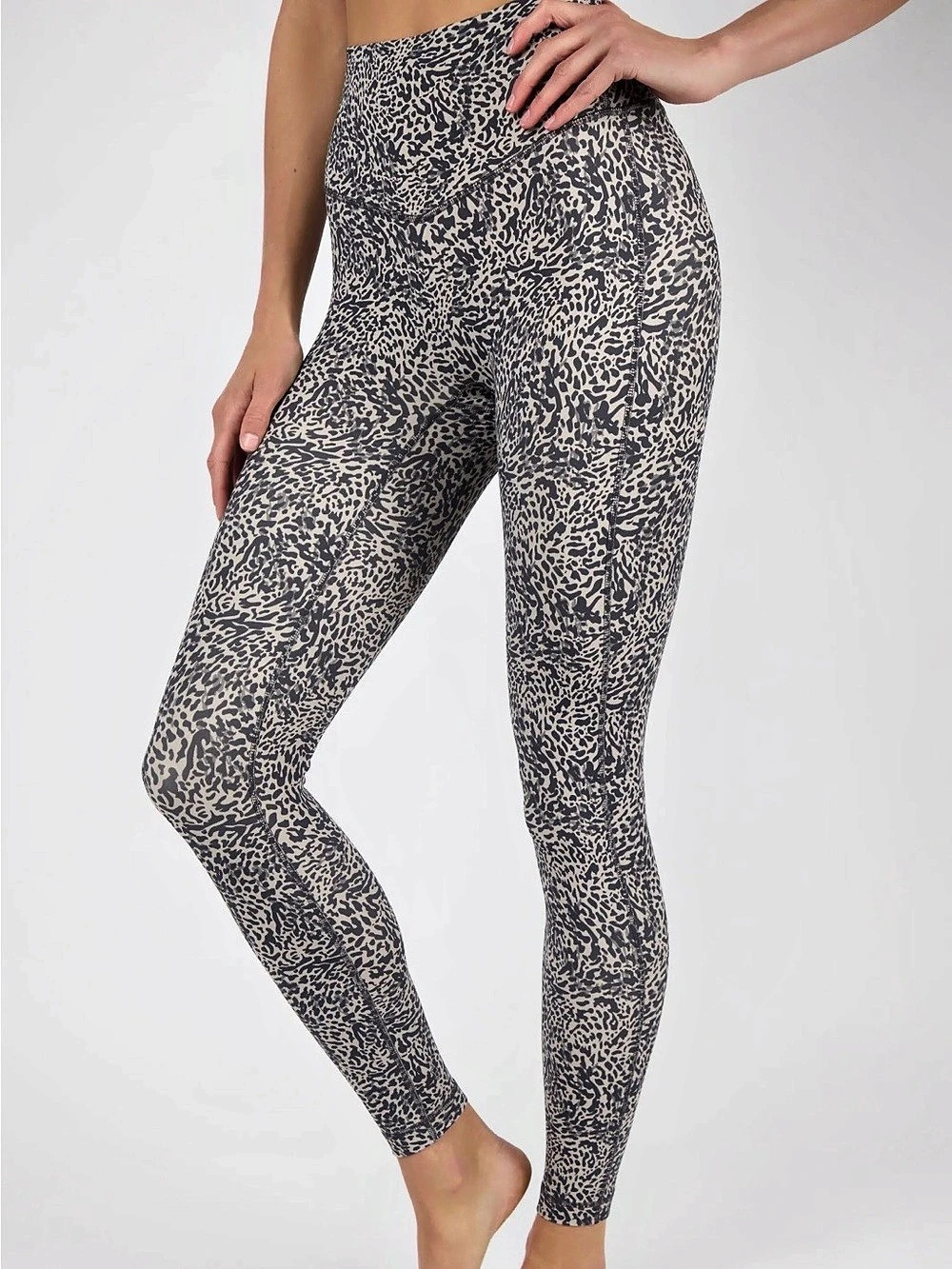 Yogalicious Everyday Flex High Rise Ankle Leggings Gray & Black Small